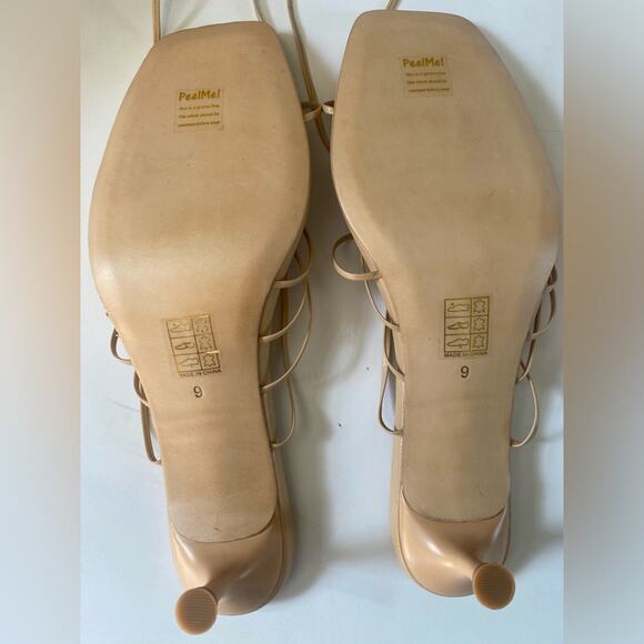 Revolve LPA Womens Size 9 Lucia Strappy Heel Nude Tan CLub Party Event Guest - Picture 5 of 9